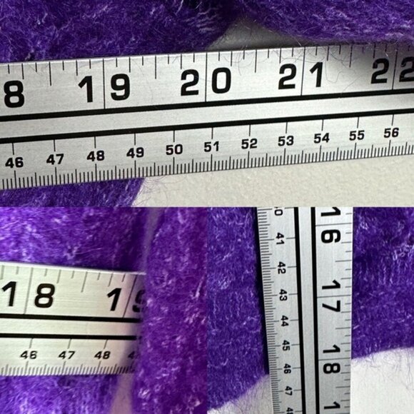 Sezane Marlow Knit Sweater Purple Size XS French Wool Kid Mohair Button V-Neck - Picture 11 of 13
